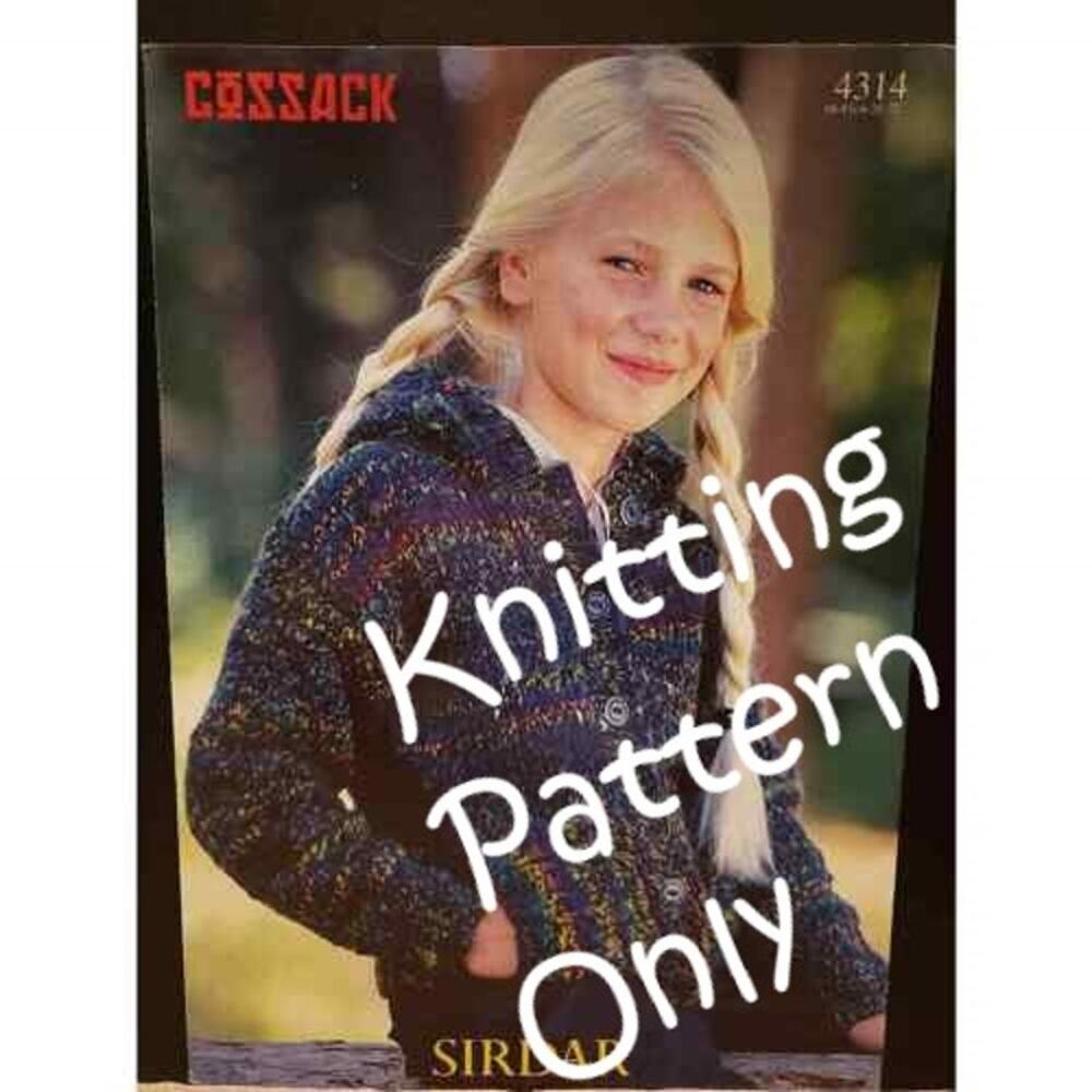New Sirdar 4314 Cossack Child Jacket Sweater Cardigan Knitting Pattern